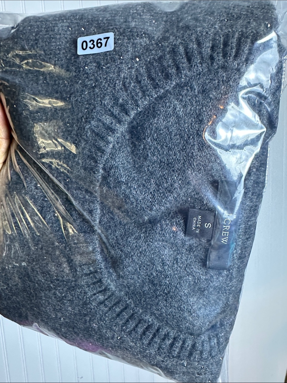 J. Crew Sparkle Soft Merino Wool Alpaca Gray gemstones/crystals S Crew Neck Soft - Picture 11 of 11